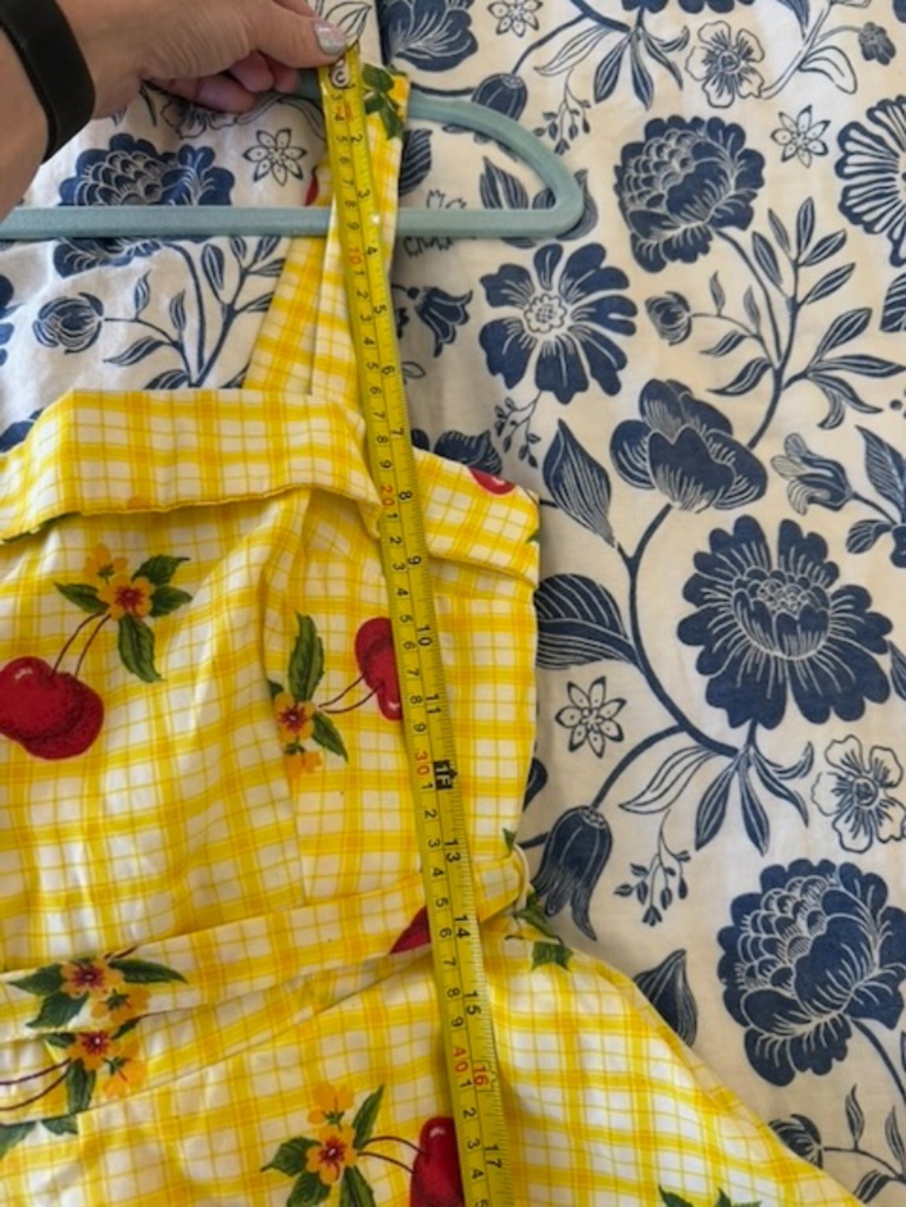 Stop Staring! yellow gingham & cherry pattern dress, size S, retro rockabilly - Picture 6 of 8